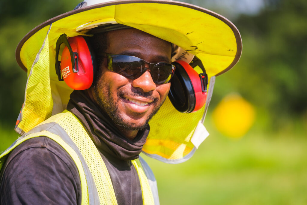 Smiling construction worker
